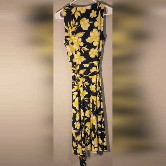 Lauren Ralph Lauren Yellow Floral Wrap Dress – Size 6 - Picture 3 of 4